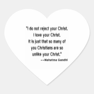 Mahatma Gandhi over christenen Hart Sticker