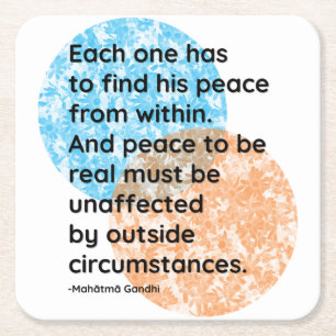 Mahatma Gandhi Peace Quotes Vierkante Kartonnen Onderzetter