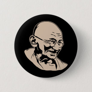 Mahatma Gandhi Portrait Button