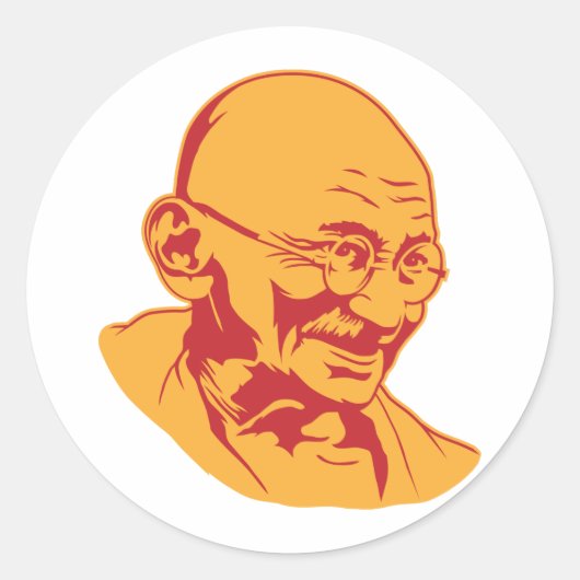 Mahatma Gandhi Portrait Sticker (Voorkant)