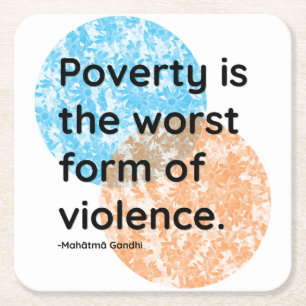 Mahatma Gandhi Poverty Violence Quotes Vierkante Kartonnen Onderzetter