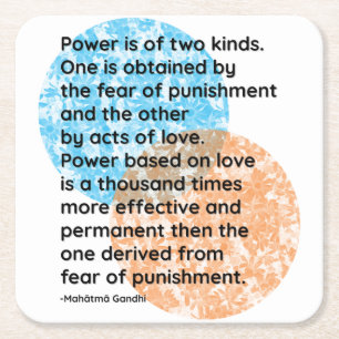 Mahatma Gandhi Power Quotes Vierkante Kartonnen Onderzetter