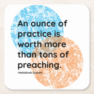 Mahatma Gandhi Practice Quotes Vierkante Kartonnen Onderzetter