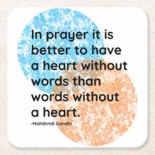 Mahatma Gandhi Prayer Heart Quotes Vierkante Kartonnen Onderzetter