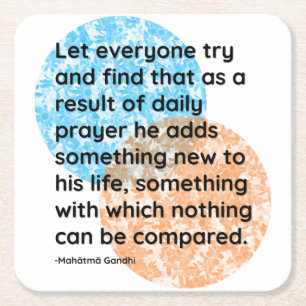 Mahatma Gandhi Prayer Life Quotes Vierkante Kartonnen Onderzetter