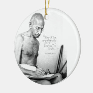 Mahatma Gandhi Quote, Minority of One, Truth Keramisch Ornament