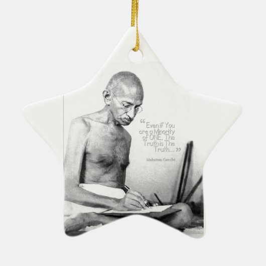 Mahatma Gandhi Quote, Minority of One, Truth Keramisch Ornament (Achterkant)