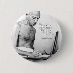 Mahatma Gandhi Quote, Minority of One, Truth Ronde Button 5,7 Cm
