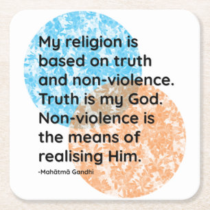 Mahatma Gandhi Religion Quotes Vierkante Kartonnen Onderzetter