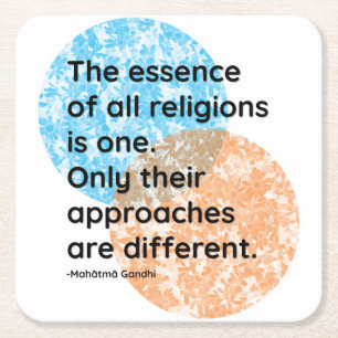 Mahatma Gandhi Religions Quotes Vierkante Kartonnen Onderzetter