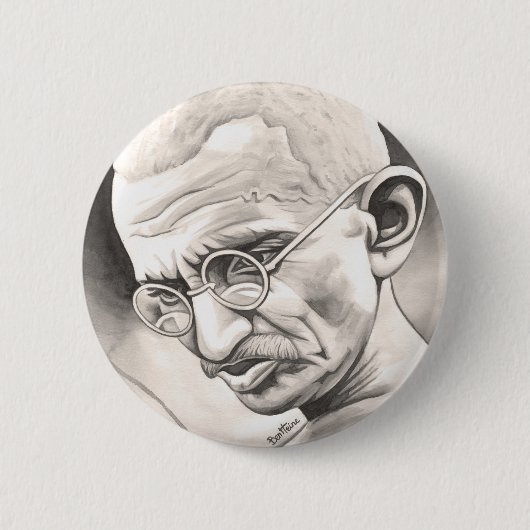 Mahatma Gandhi Ronde Button 5,7 Cm (Voorkant)