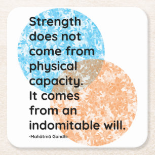 Mahatma Gandhi Strength Quotes Vierkante Kartonnen Onderzetter