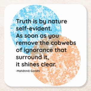 Mahatma Gandhi Truth Quotes Vierkante Kartonnen Onderzetter