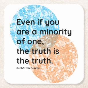 Mahatma Gandhi Truth Quotes Vierkante Kartonnen Onderzetter