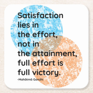 Mahatma Gandhi Victory Quotes Vierkante Kartonnen Onderzetter