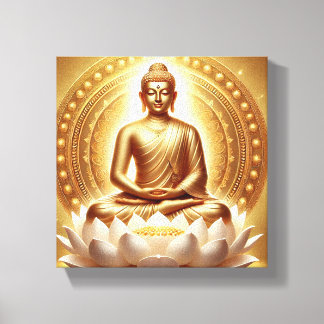 Mahavira Meditatieve Houding Kunst - Verlichting e Canvas Afdruk