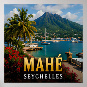 Mahé Seychellen Tropisch Eiland Reis Souvenir Poster