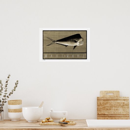 Mahi-Mahi  B&W-Posters, Prints en Lijsten (Keuken)