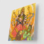 Mahishasur Mardini Durga Clock Vierkante Klok (Hoek)