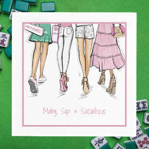 Mahj Borrel & Socialiseren Dames Preppy Mahjong Servet