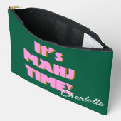 Mahj Mahjong Pink Green Quote Personalized Name Etui (Open)