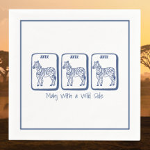 Mahj Met een Wilde Kant Navy Zebra Mahjong Feest