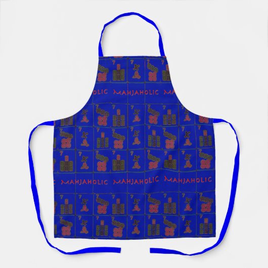 Mahjaholic Royal Blue Apron Schort (Voorkant)