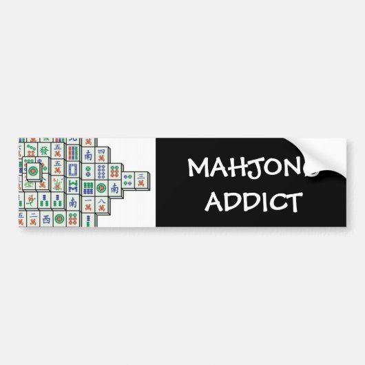 MAHJONG ADDICT BUMPERSTICKER (Voorkant)