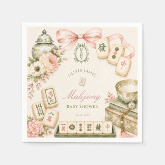 Mahjong baby shower servet