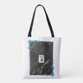 Mahjong Canvas tas met Blue Floral Accent (Achterkant)
