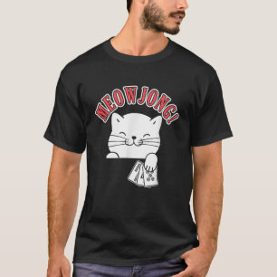 Mahjong Cat Player China Board Game MahJongg Solit T-shirt