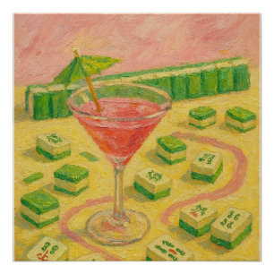 Mahjong Chic Schilderij Cocktail Perfect Poster