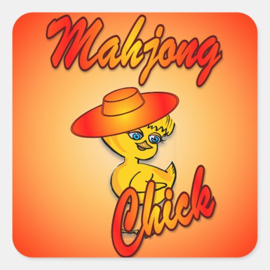 Mahjong Chick #5 Vierkante Sticker (Voorkant)