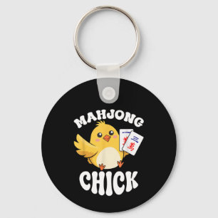 Mahjong Chick Chinese bord Speler Sleutelhanger