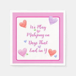 Mahjong Days End in Y Watercolor Valentine's Heart Servet