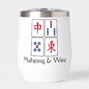 Mahjong Design Thermische Wijn Tumbler