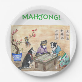 Mahjong Dogs - Papieren Bordje