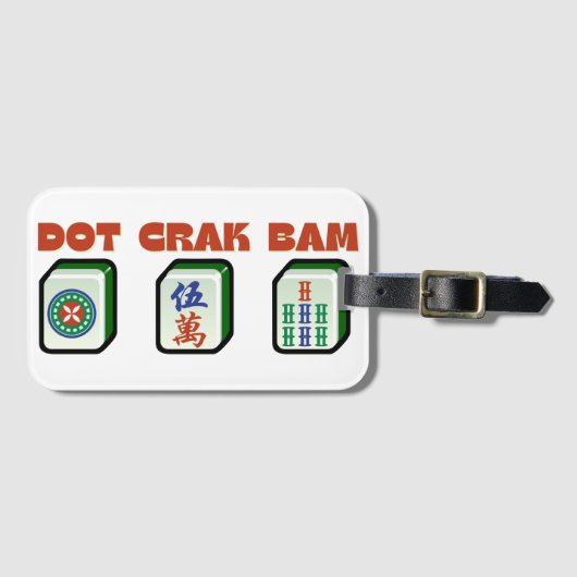 Mahjong Dot Crak Bam Bagagelabel (Voorkant (horizontaal))