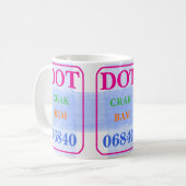 Mahjong Dot Crak Bam Bold Kleuren Waterverf Check Koffiemok (Voorkant links)