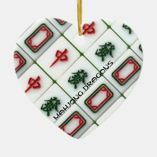 Mahjong Dragons Keramisch Ornament (Voorkant)