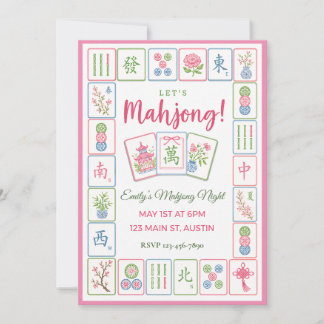 Mahjong Feest Pastel Tegelsrand Kaart