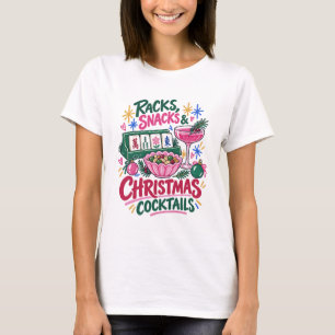 Mahjong Feest Shirt Rekken Snacks Cocktails Roze