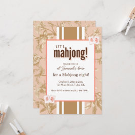 Mahjong-feestuitnodiging, toile, mahjongstenen kaart