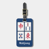 Mahjong Game Tegels Design Bagagelabel (Voorkant verticaal)