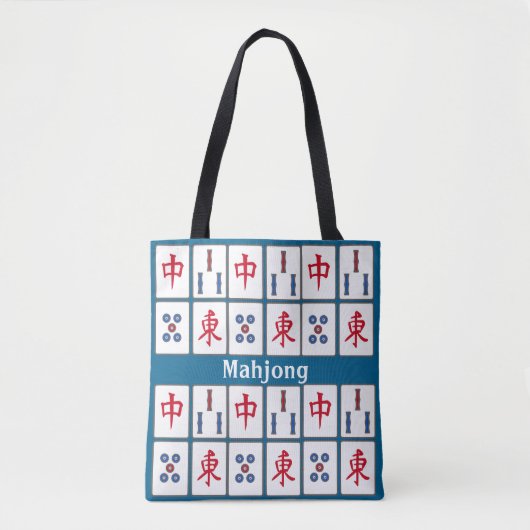 Mahjong Game Tegels Design Canvas tas (Voorkant)