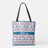 Mahjong Game Tegels Design Canvas tas (Achterkant)