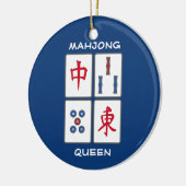 Mahjong Game Tegels Design Ceramic Ornament (Links)