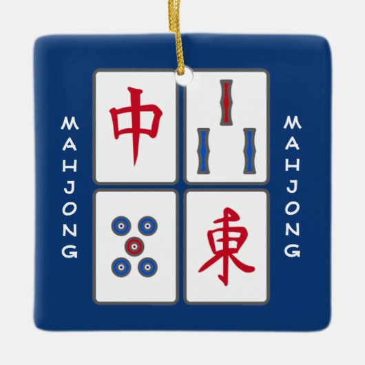 Mahjong Game Tegels Design Ornament (Voorkant)