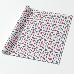 Mahjong Game Tegels Design Wrapping Paper Cadeaupapier