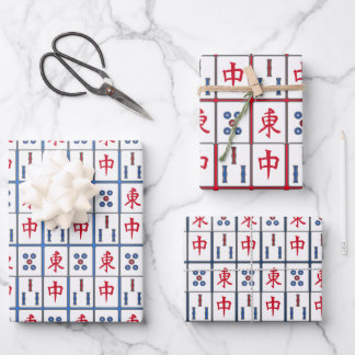 Mahjong Game-Tegels ontwerpen papierbladen Inpakpapier Vel